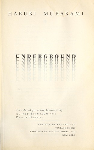 Haruki Murakami (duplicate): Underground (2001, Vintage International)